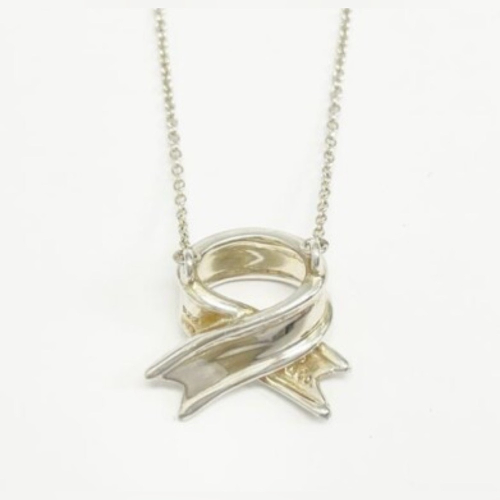 Authentic Tiffany & Co. Ribbon Bow Necklace